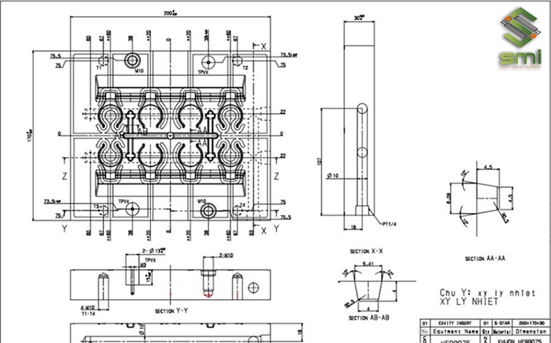 Bản vẽ thiết kế Jig gá khuôn ép nhựa