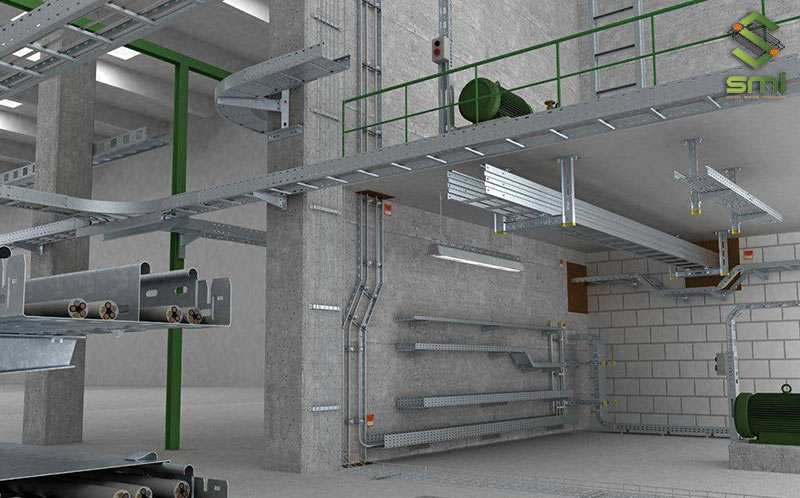Hình 3D thiết kế hệ thống máng điện của SUMITECH