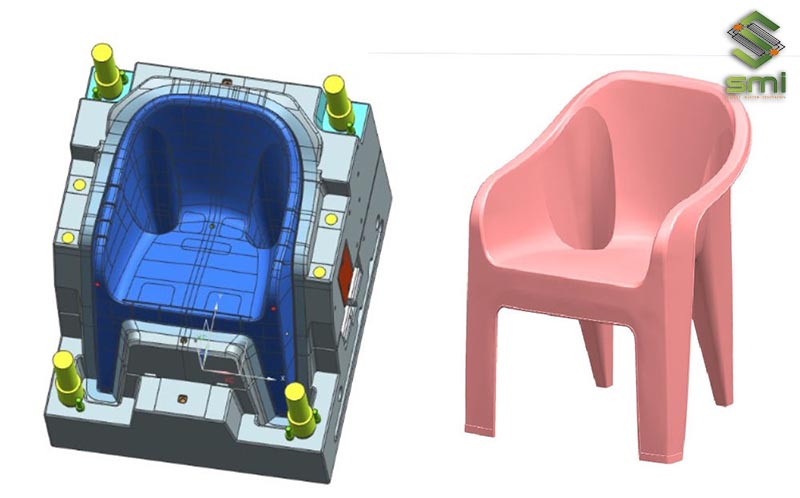 Khuôn ép gia công cơ khí để sản xuất ghế nhựa