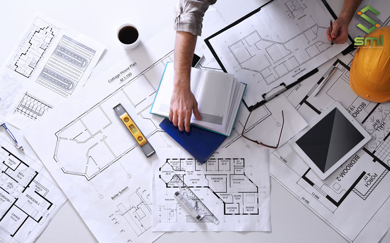 Lên bản vẽ thiết kế sơ bộ cho toàn bộ công trình nhà xưởng công nghiệp