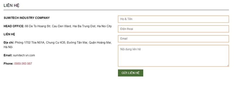 Form yêu cầu để được tư vấn và nhận báo giá chi tiết
