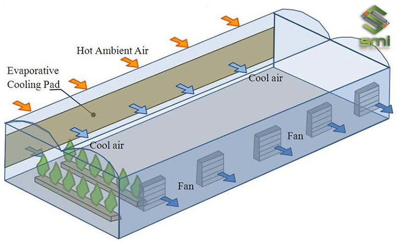 Mô hình hoạt động của hệ thống thông gió làm mát áp suất âm