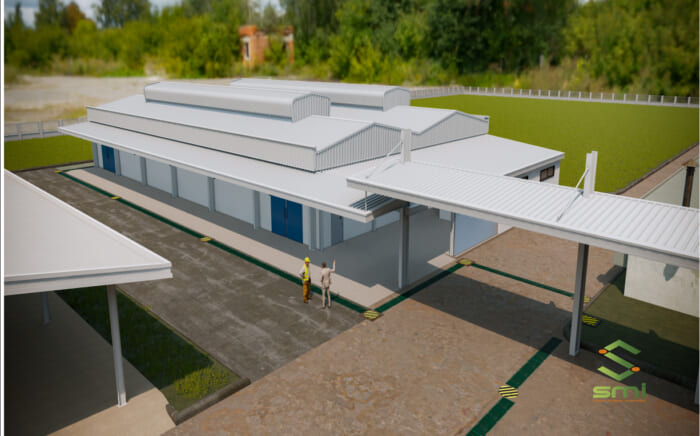 Nhà xưởng kết cấu thép tổng diện tích hơn 900m2