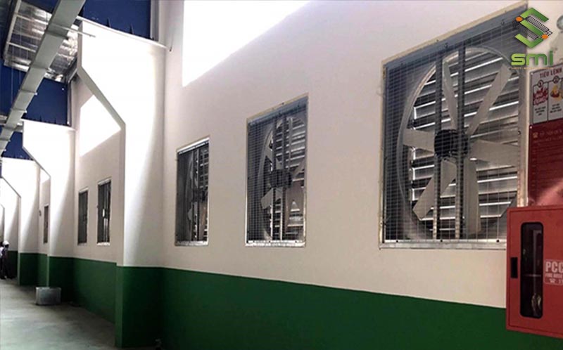 Hệ thống quạt gắn tường với công suất lớn