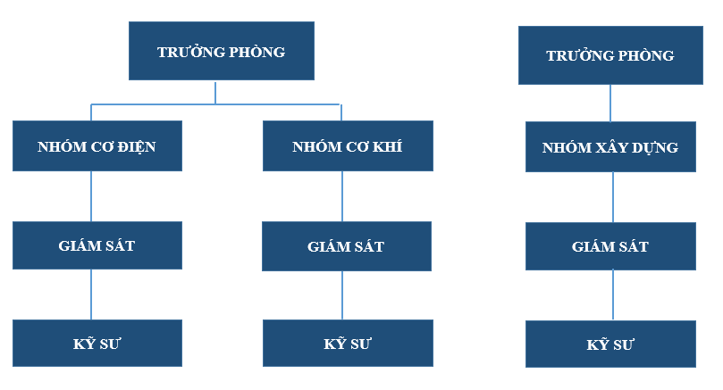 Organization chart of the technical department